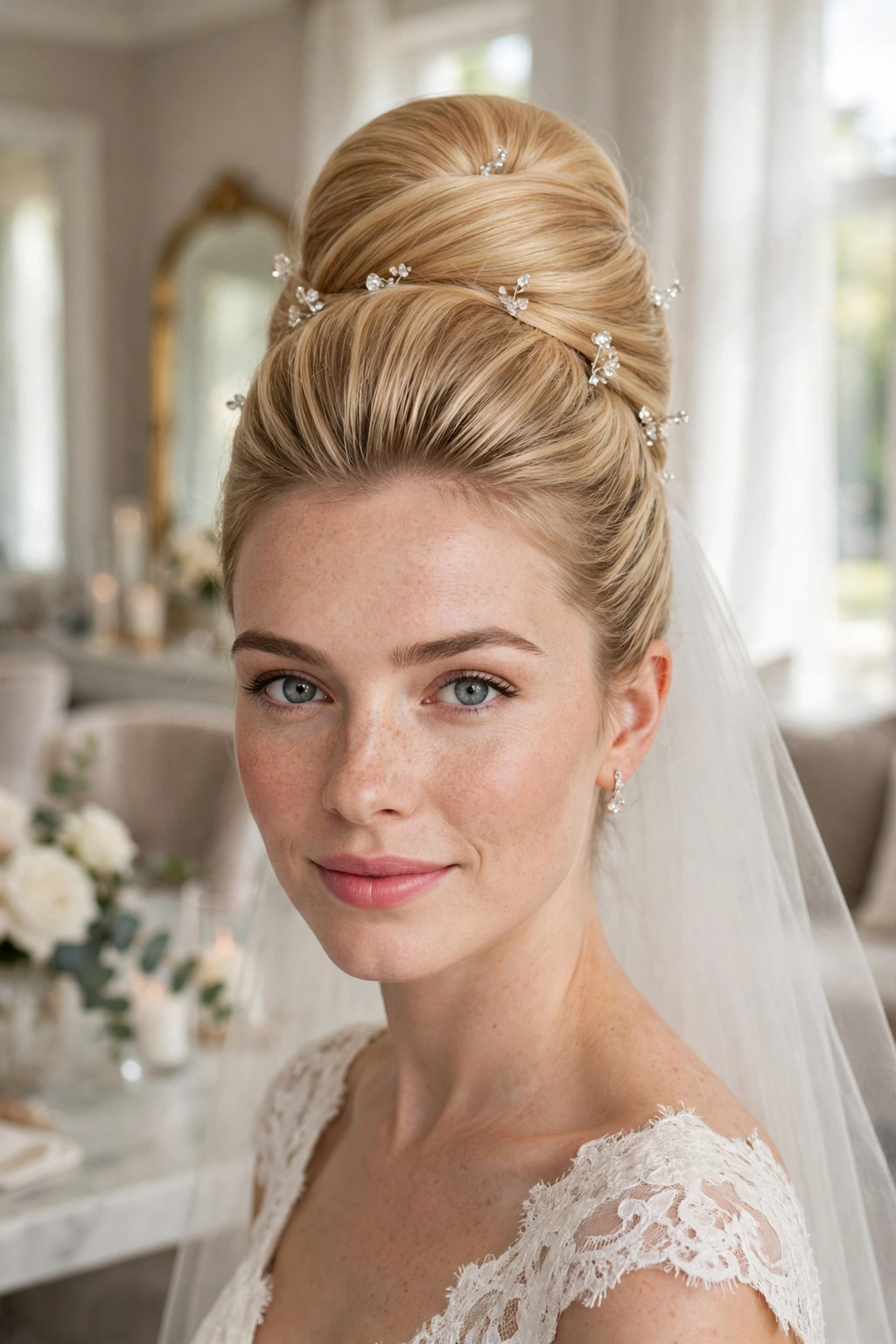 13. Bridal Beehive Updo