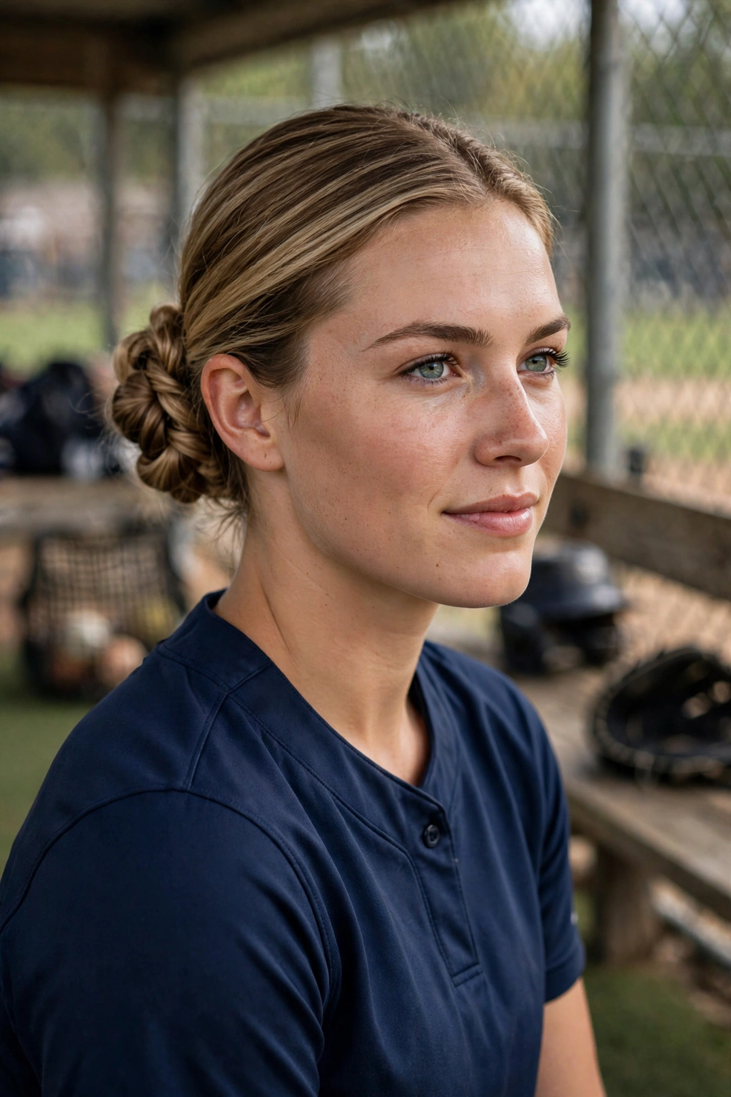15 Softball Hairstyles to Try in 2026 15 13. Low Twisted Chignon
