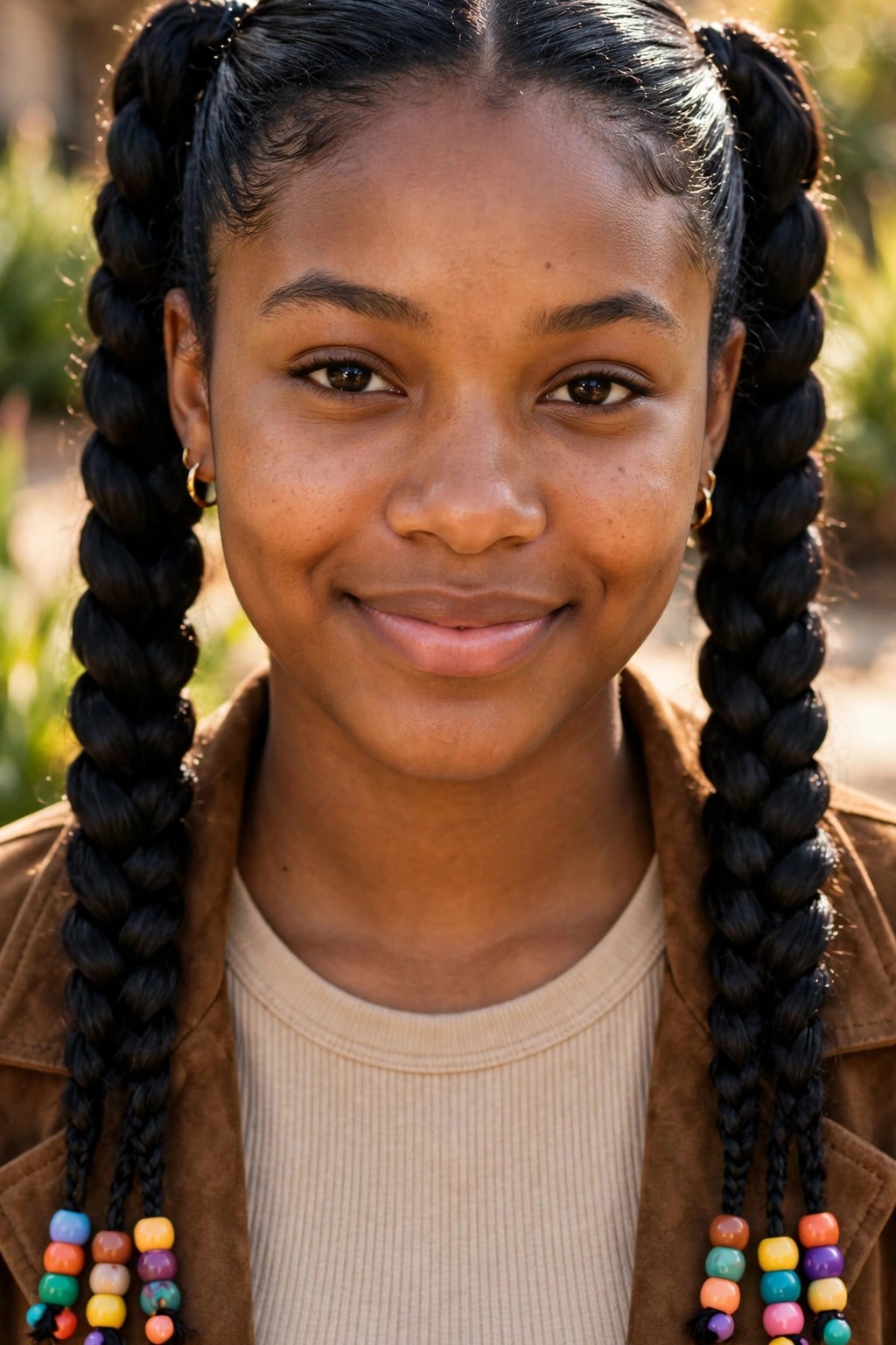 15. Beaded Braided Pigtails