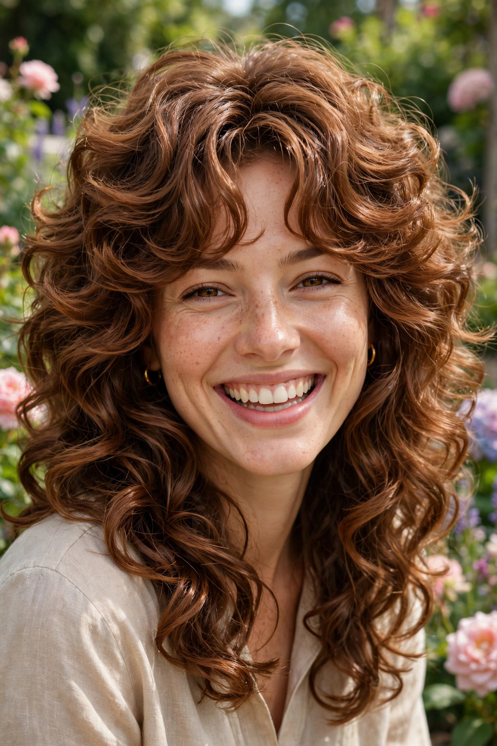 15. Curly Ginger Brown Shag